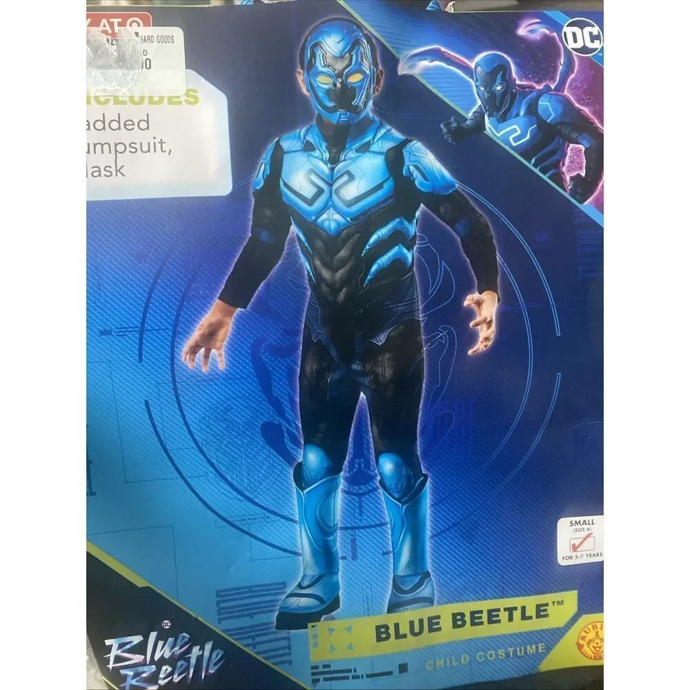 Kids' DC Comics Blue Beetle Halloween Costume Jumpsuit with Mask Small 6